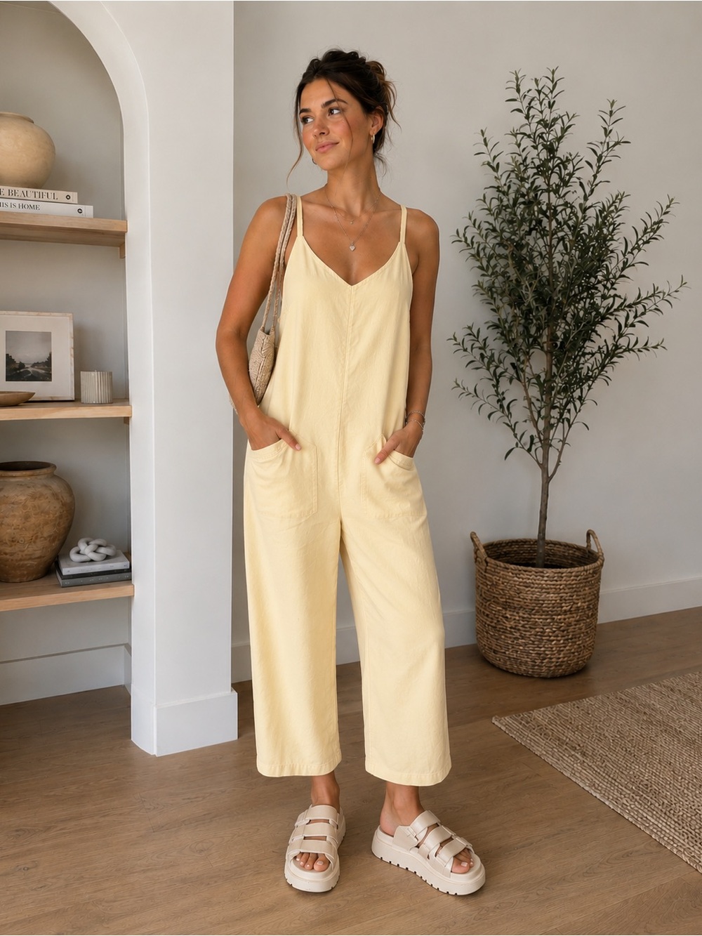 FRANK & OAK BUTTER YELLOW JUMPSUIT